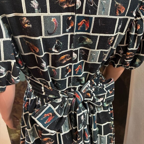 Cute Fish Puff Sleeves Farm Chores Mini Dress w/ Pockets  FASHION BRAND COMPANY - Picture 4 of 9